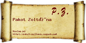 Pakot Zoltána névjegykártya
